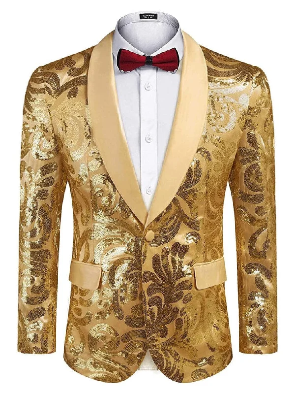 Shiny Sequins Blazer Floral Blazer (US Only)