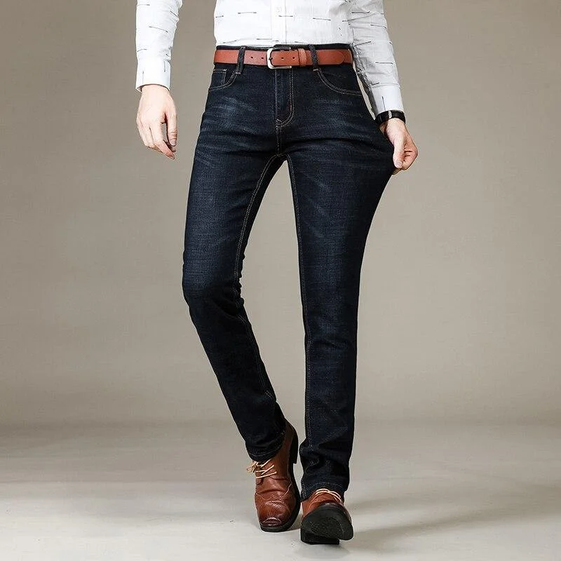 Men's Autumn Business  Style Elastic Jeans