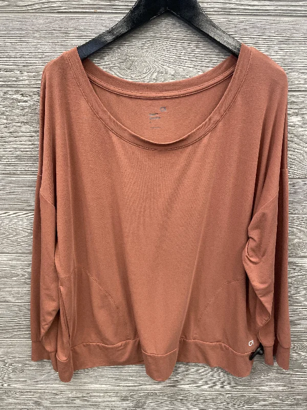 Athletic Top Long Sleeve Crewneck By Gap In Brown, Size: L