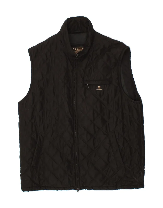 NAVIGARE Mens Quilted Gilet UK 44 2XL Black