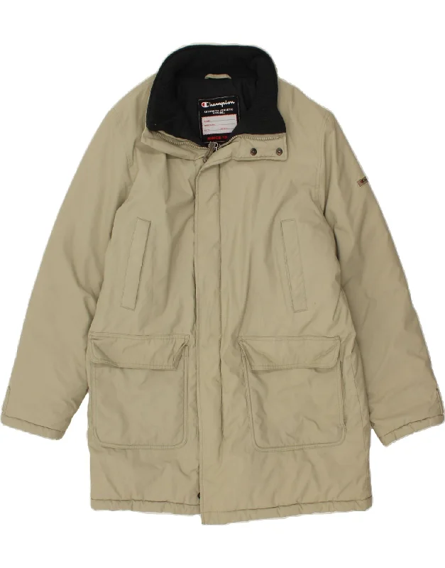 CHAMPION Mens Windbreaker Coat UK 40 Large Khaki Polyamide