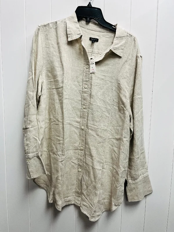 Top Long Sleeve By Talbots In Cream, Size: Xl