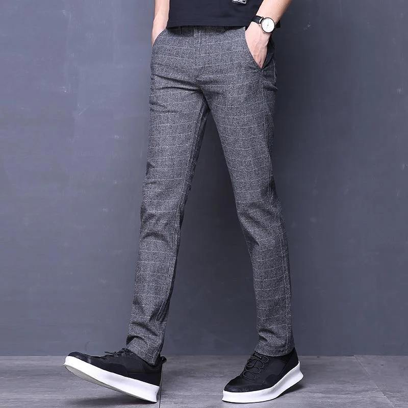 Men's Regular Fit Formal Suit Plaid Pants