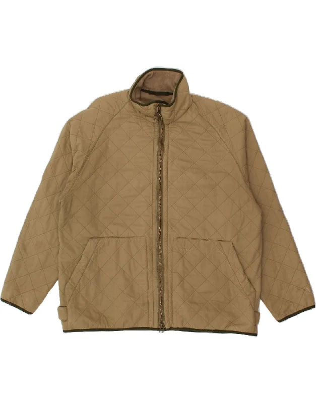 BARBOUR Mens Quilted Jacket UK 44 2XL Beige Polyester