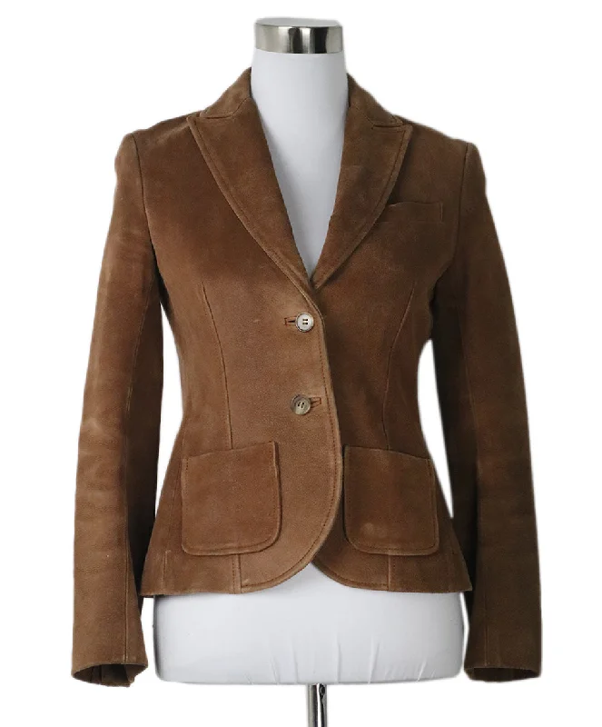 Theory Tan Suede Jacket sz 4