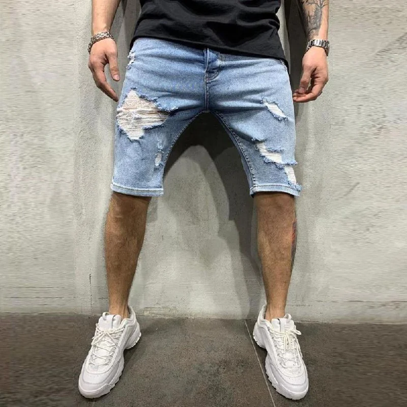 Men's Fashion Casual Slim Fit Stretchy Short Jeans