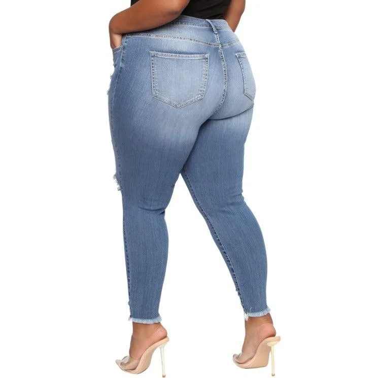 Stretch Ripped Women Plus Size Jeans Plus Size Jeans