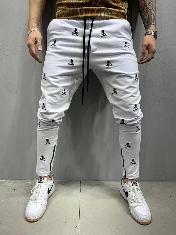 Men's 3D Print Casual Slim Fit Zipper Pants