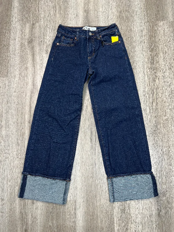 Jeans Wide Leg By S.O.N.G. In Blue Denim, Size: 00