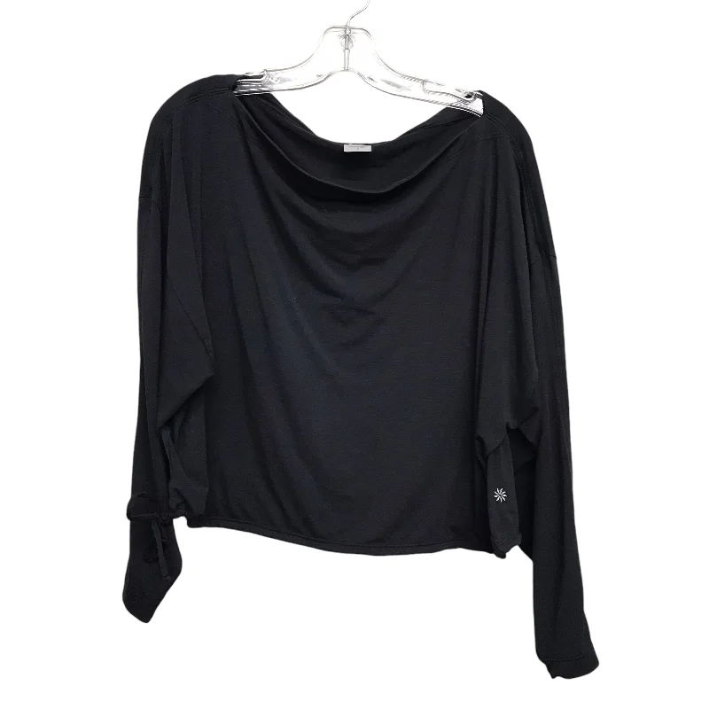 Athletic Top Ls Crewneck By Athleta In Black, Size:S