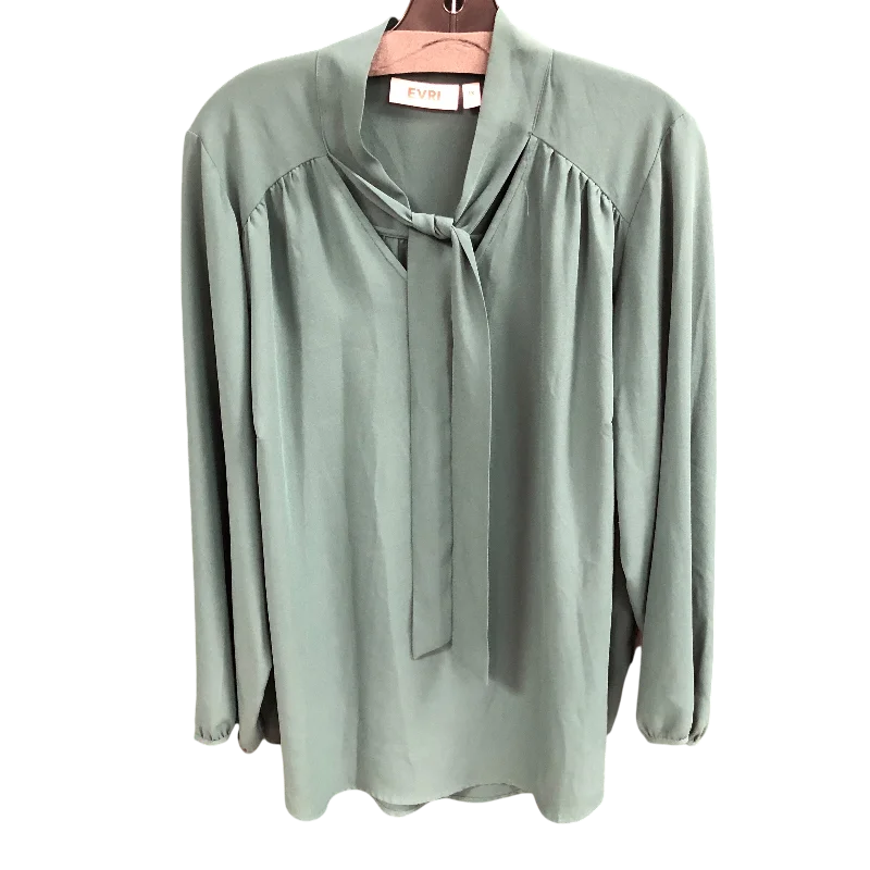 Top Long Sleeve By Evri In Green, Size: 1x