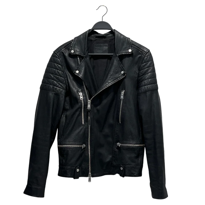 ALLSAINTS/Leather Jkt/S/Leather/BLK/ZIPS ON SLEEVES