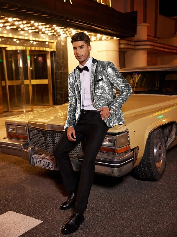 Men's Shiny Sequins Suit Jacket (US Only)