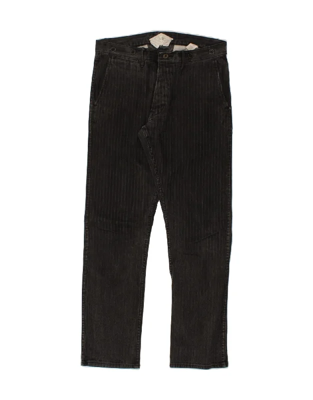 RALPH LAUREN Mens Straight Jeans W32 L32  Black Striped Cotton