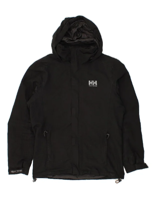 HELLY HANSEN Mens Hooded Windbreaker Jacket UK 36 Small Black Polyester