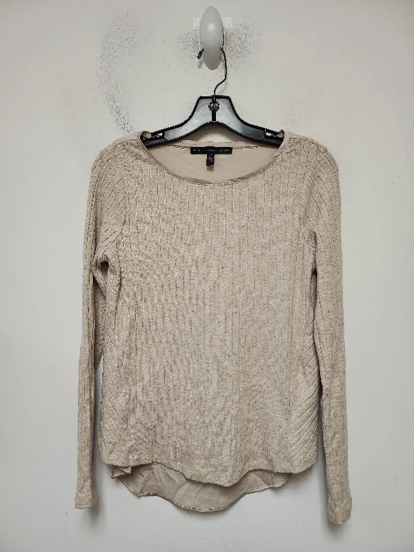 Top Long Sleeve By White House Black Market In Tan, Size: Xs