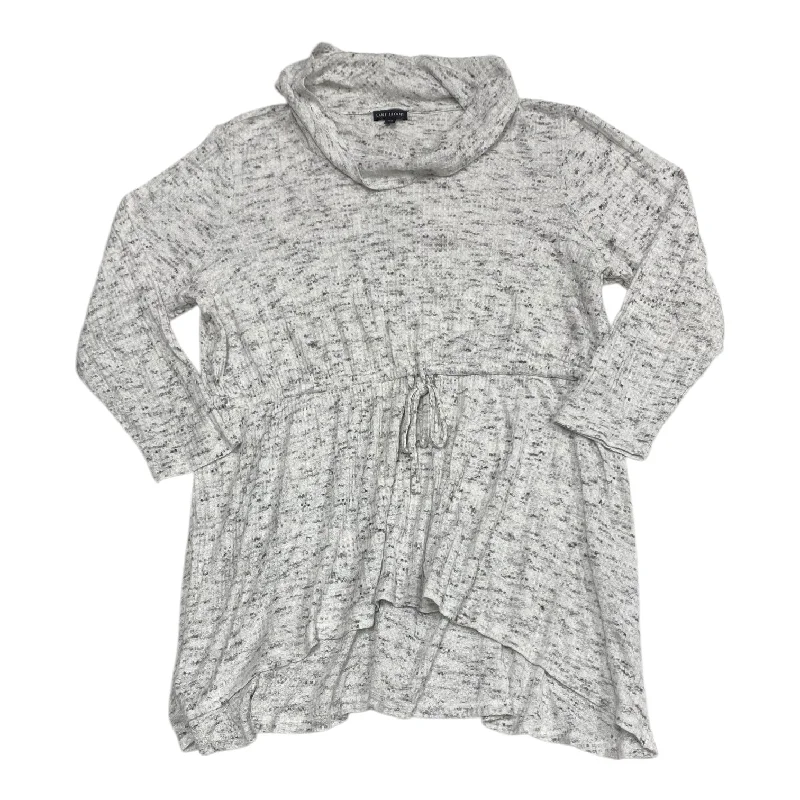 Top Long Sleeve By Lane Bryant In Grey & White, Size: 3x