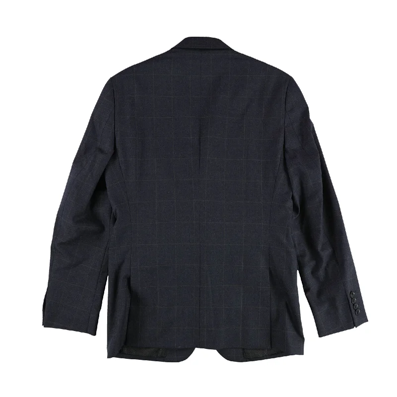 Bar Iii Mens Windowpane Two Button Blazer Jacket