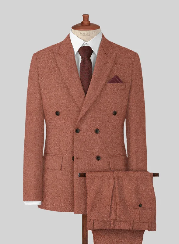 Naples Dark Salmon Pink Tweed Suit