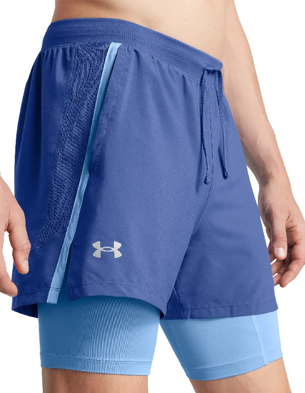 Under Armour Launch 2 In 1 Mens Running Shorts - Blue