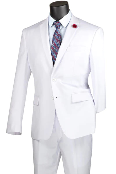 Marquis Collection: Regular Fit 2 Piece Suit In White