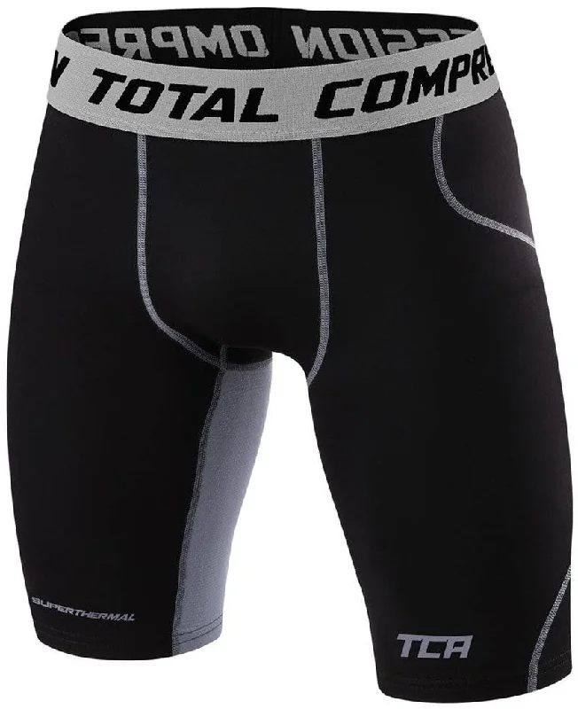 TCA SuperThermal Compression Mens Short Running Tights - Black