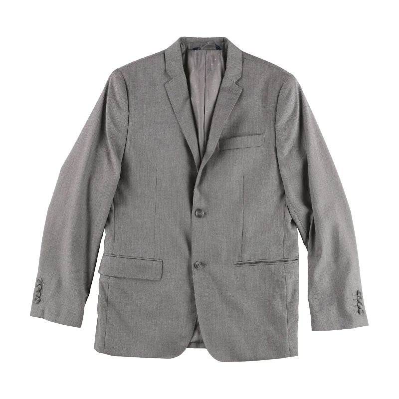 Perry Ellis Mens Professional Two Button Blazer Jacket, Grey, 40 Regular