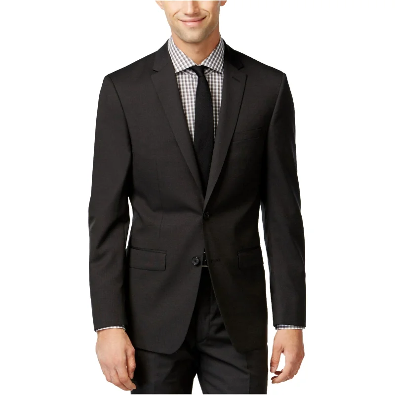 DKNY Mens Pin Dot Two Button Blazer Jacket, Black, 42 Short