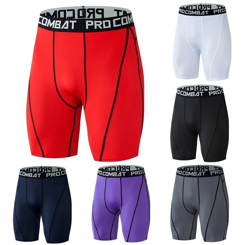 Men Bodybuilding Shorts Fitness Workout Inseam Gym Knickers Male Muscle Alive Elastic Compression Tights Skinny Leggings