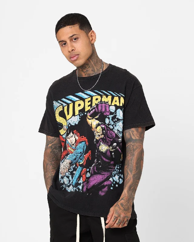 Goat Crew X DC Superman Versus Vintage T-Shirt Black Wash