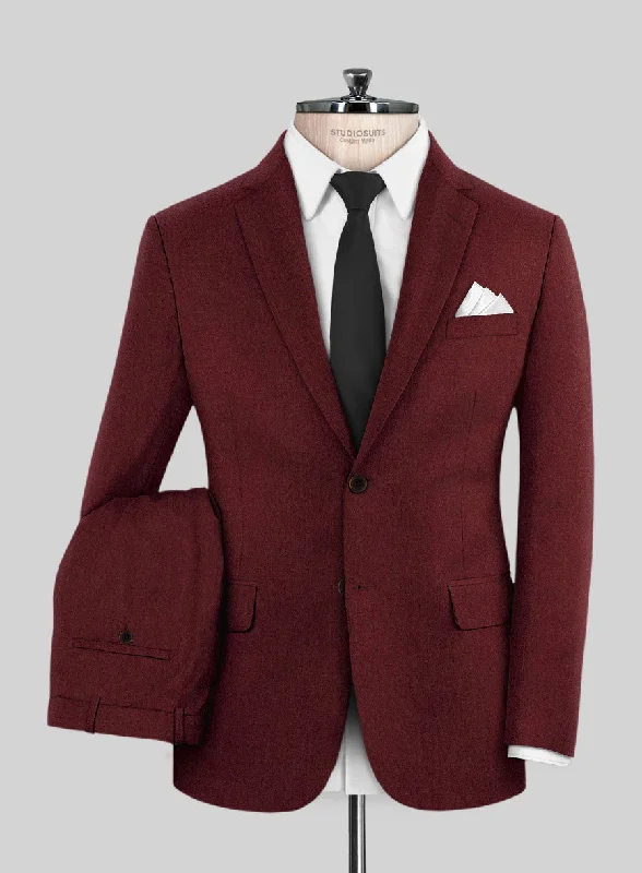 Italian Ospero Maroon Wool Suit