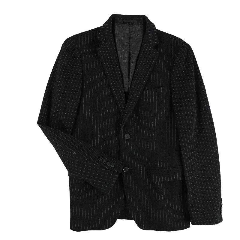 Bar Iii Mens Slim-Fit Black Stripe Two Button Blazer Jacket