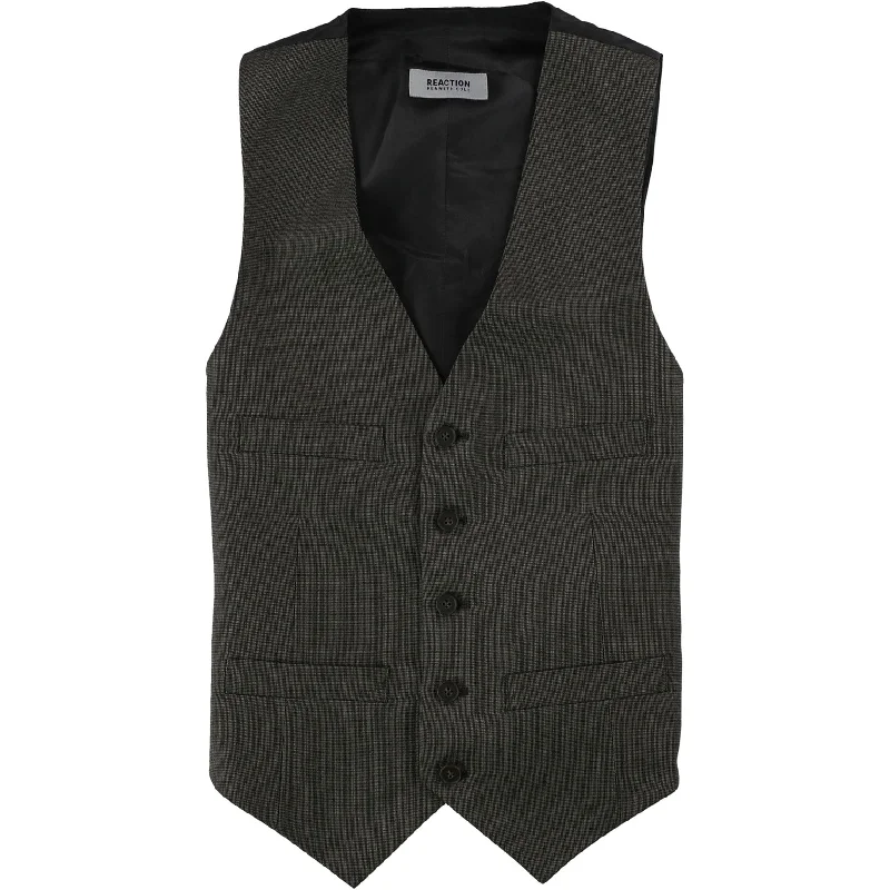 Kenneth Cole Mens Sleek Five Button Vest, Brown, 36 Short