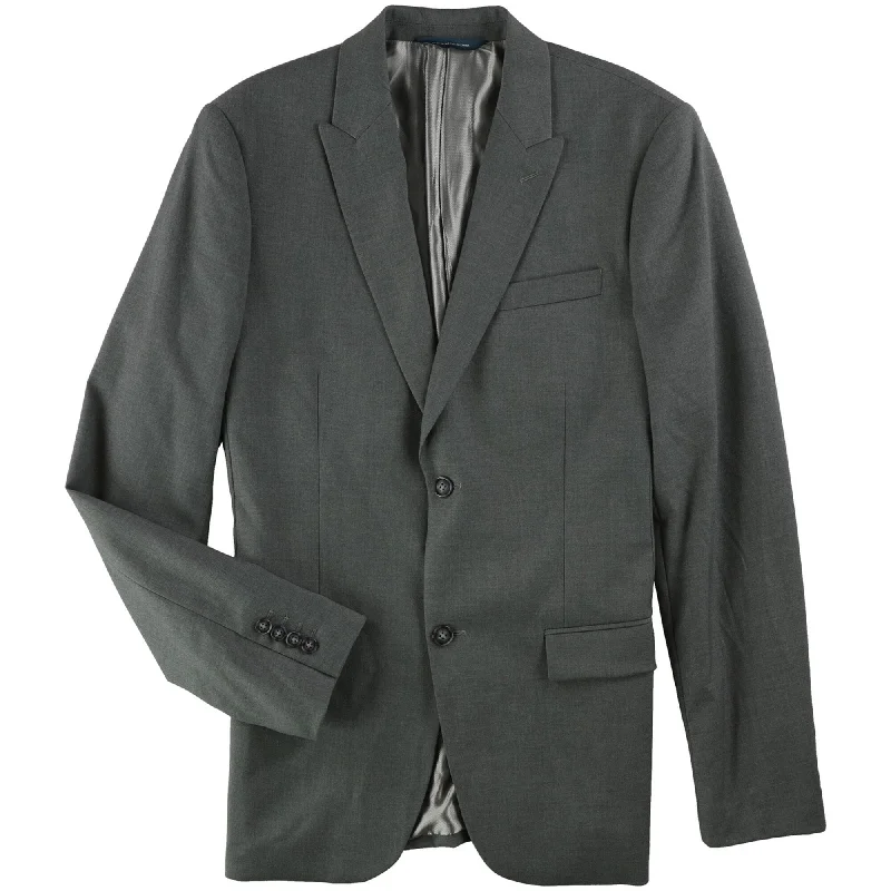 Perry Ellis Mens Slim Fit Two Button Blazer Jacket, Grey, 40 Long