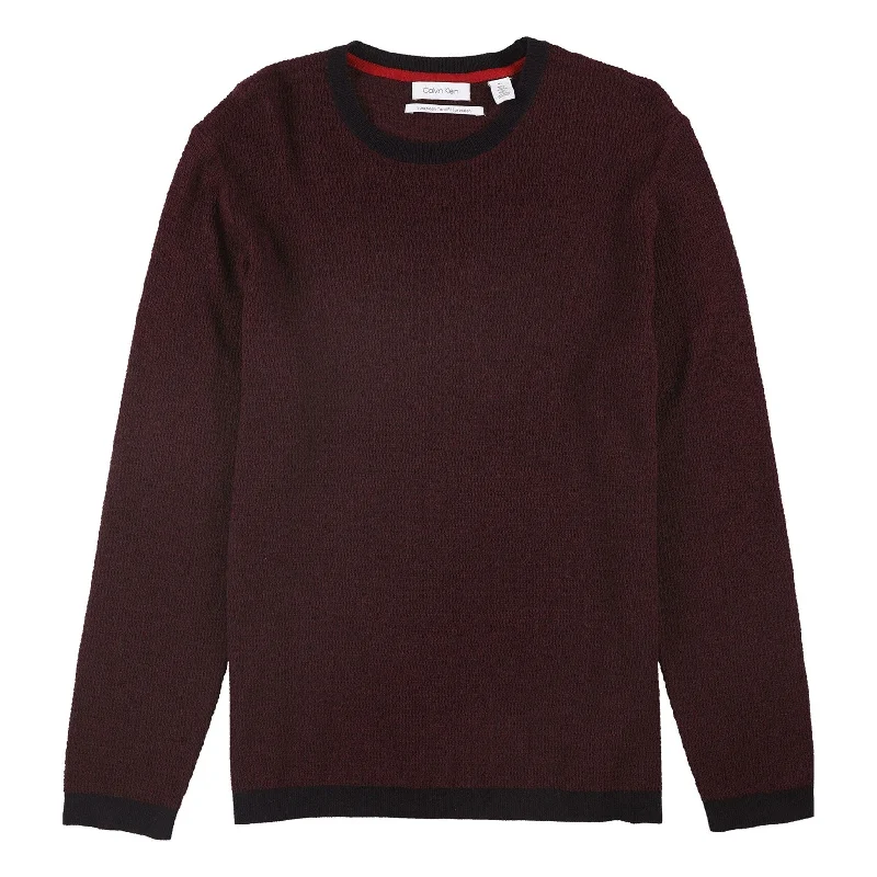 Calvin Klein Mens All-Over Textured Pullover Sweater, Red, XX-Large