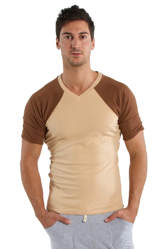 Raglan Virtual Crew Neck (Sand w/Chocolate)