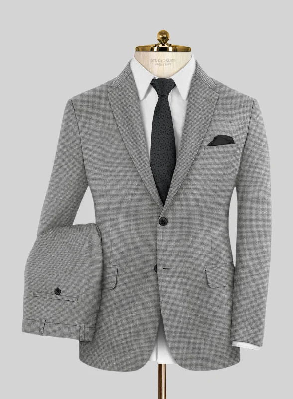 London Loom Gray Abelardo Wool Silk Linen Suit