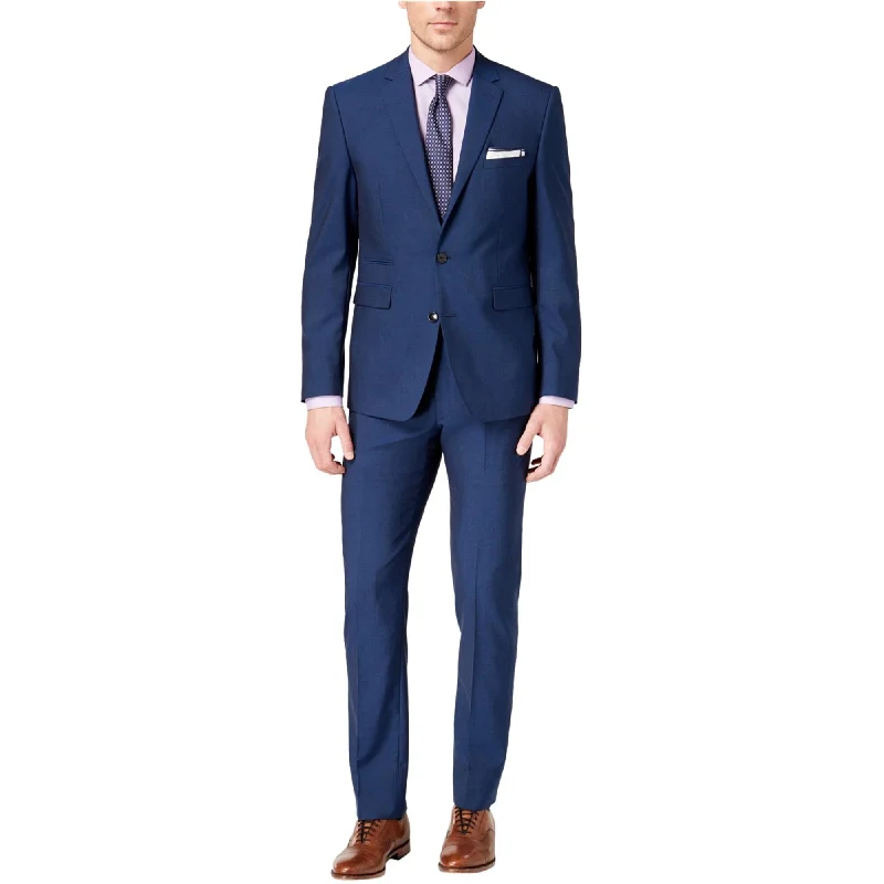 Vince Camuto Mens Slim Fit Two Button Formal Suit, Blue, 46 Regular / 39W x UnfinishedL