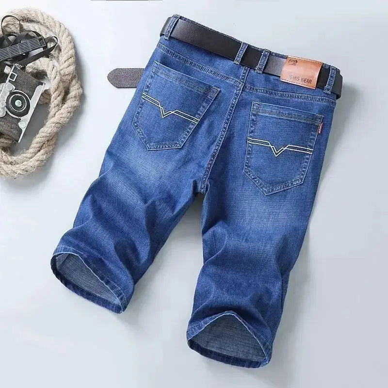 Summer Men Short Denim Jeans Thin Knee Length New Casual Cool Pants Short Elastic Daily High Quality Trousers New Arrivals