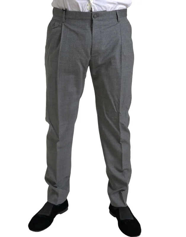 Dolce & Gabbana Elegant Skinny Wool Dress Pants in Men's