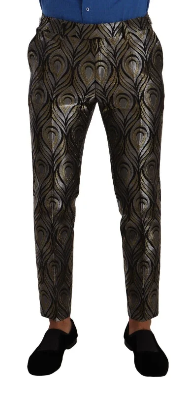 Dolce & Gabbana Elegant Slim Fit Metallic Dress Men's Trousers