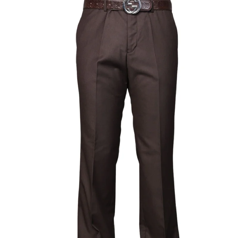 Dubhe Collection: Brown Pleated Wool Pants