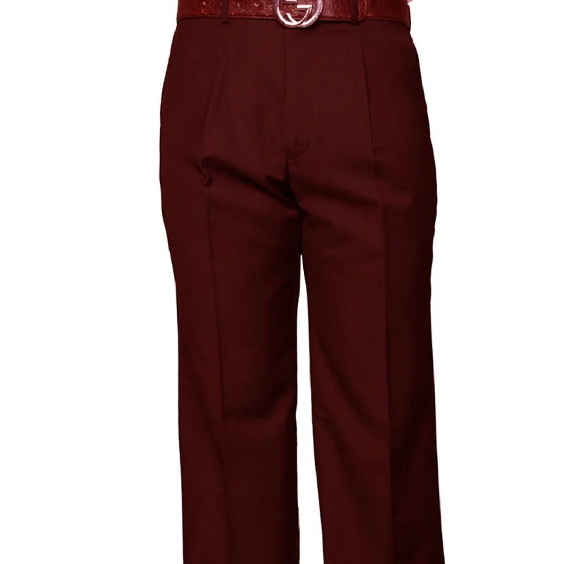 Dubhe Collection: Burgundy Pleated Wool Pants