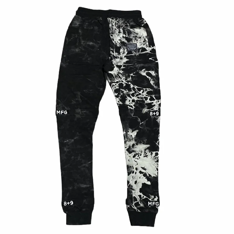 Men's Strapped Up Fleece Sweatpants In Oreo Tie Dye