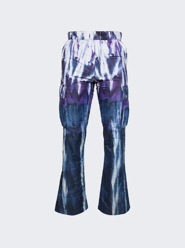 Tie Dye Quilted Cargo Flare Pant