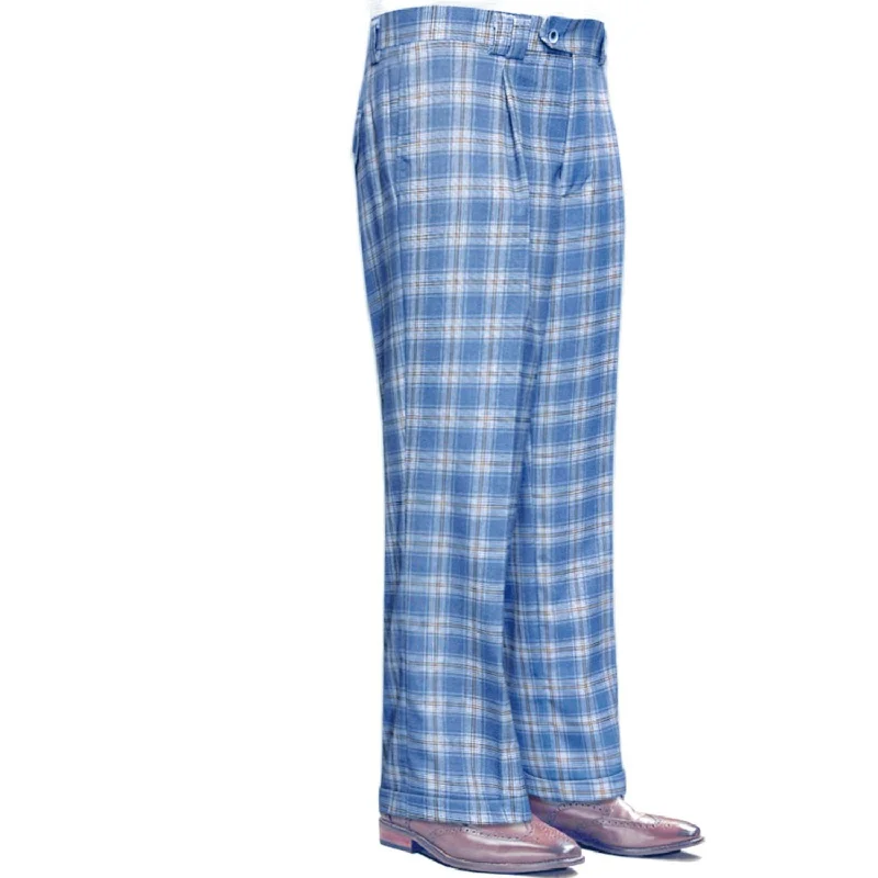 Titania Collection: Blue Plaid Wide-Leg Pants