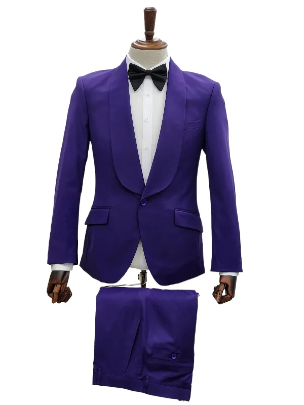 1 Button Slim Fit Suit FF1S-TRS Purple