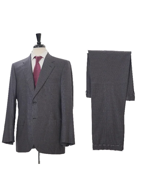 Brioni Mens 44R Charcoal Gray Tonal Stripe Classic Fit 2 Piece Suit