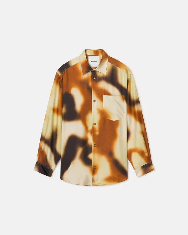 Sebas - Printed Silk-Twill Shirt - Smudged Graffiti