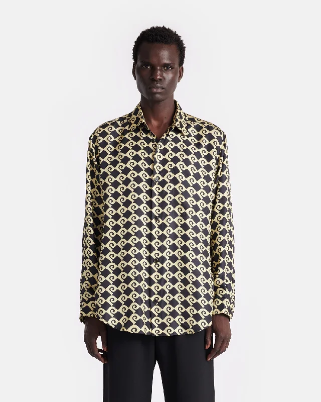 Sebas - Printed Silk-Twill Shirt - Diamond Check